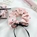 Fascia per capelli con coda di cavallo, stile coreano, premium, con fiocco a pois rosa, elegante fascia per capelli con intestino crasso_voghion.com