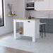 Vancouver 1-Door Kitchen Island With Open Shelf White And Macadamia_voghion.com