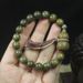 10mm Green Sandalwood Beaded Bracelet With Calabash Charm - Natural Fragrant Wood Jewelry_voghion.com