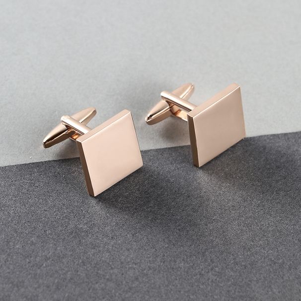 New Three Color Square Plated Smooth Metal Business Men's Cufflinks Fashionable And Simple French Shirt Cufflinks_voghion.com