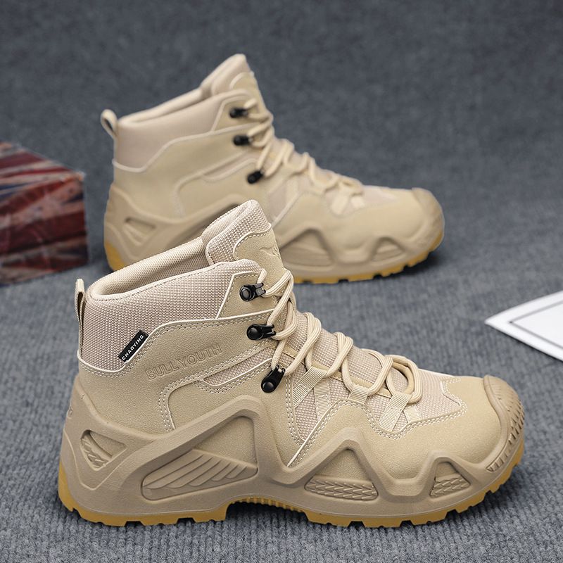 High-top tactical boots Hard-soled desert boots Outdoor combat boots_voghion.com