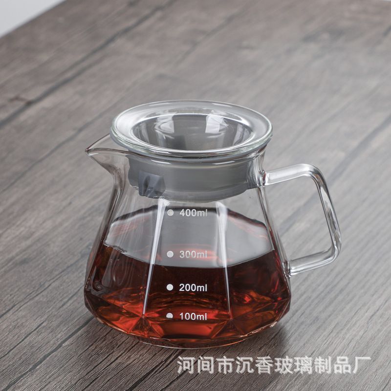 Hand Brew Coffee Cloud Sharing Thickened Heat-Resistant Glass Brewing Cute Pot With Scale Fair Cup Set_voghion.com