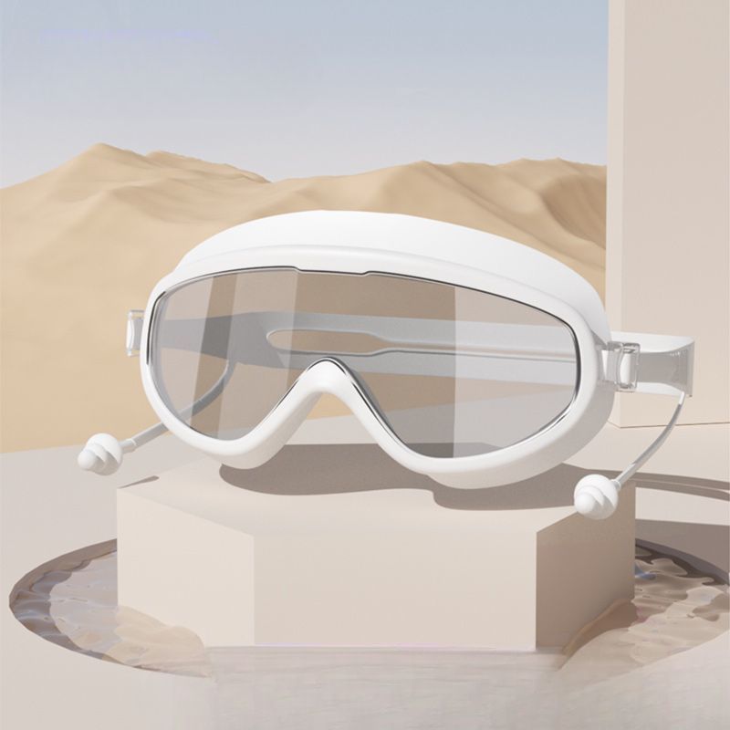 Zwembrillen voor volwassenen, groot frame, anti-condens, HD, unisex, professioneel, waterdicht, transparant, zwembril op sterkte_voghion.com