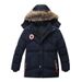Boys' Winter Hooded Padded Jacket – Warm Fleece-Lined Coat For 3-7 Year Olds (Royal Blue/Red/Black) – Windproof Korean-Style Parka_voghion.com