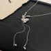 Cold Wind Adjustable Butterfly Tassel Bead Necklace, Internet Famous, Exquisite Collarbone Chain, High-end Accessory_voghion.com
