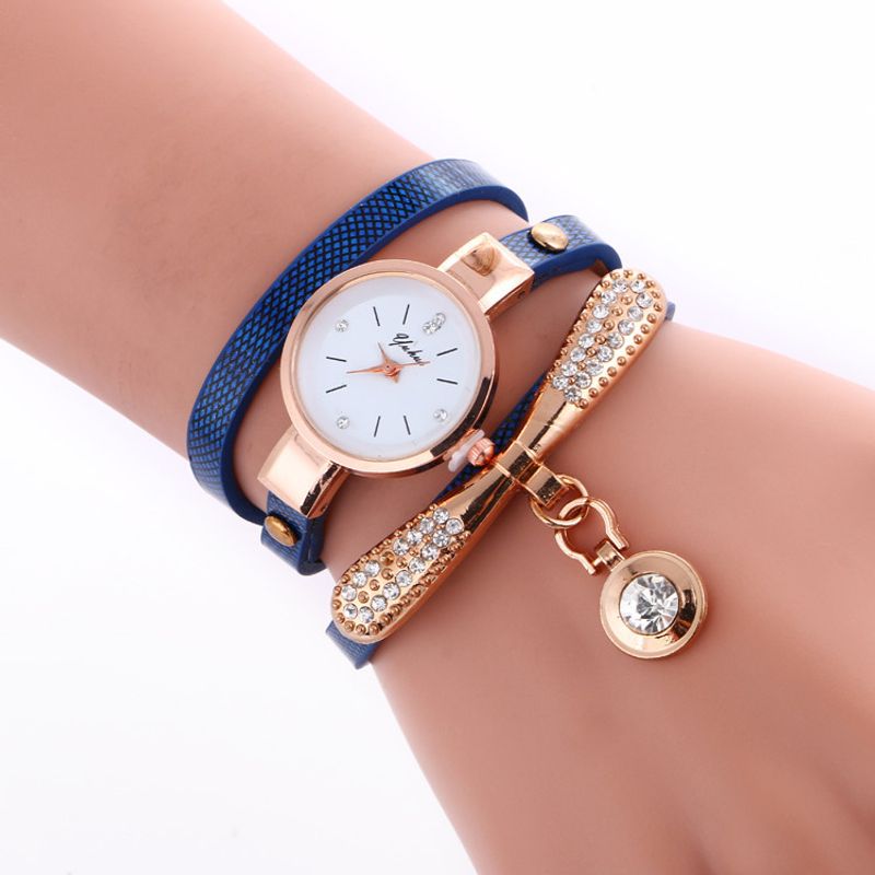 Women watch Fashion Multilayer Rhinestone Round Pendant Quartz Bracelet Wrist Watch  Ladies Dress Watches Gift_voghion.com