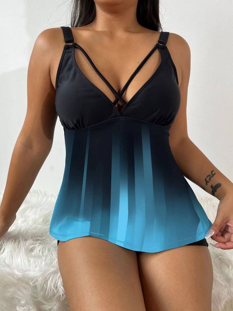 Costum de baie Tankino pentru femei, cu bretele largi, nou, 2024_voghion.com