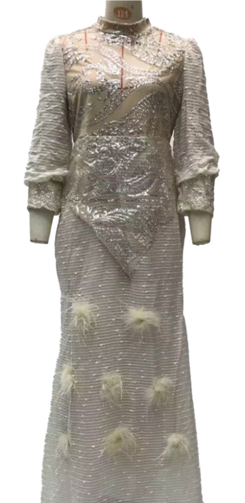 Dameskleding Jurk V-hals Veren Prinsessenjurk Goud Bestrooid Lange Mesh Avondjurk_voghion.com