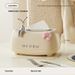 Tissue Box, Living Room, High-end Feeling, Household Kitchen, Toilet, Paper Box, Multi-functional Spring Lift Paper Box._voghion.com