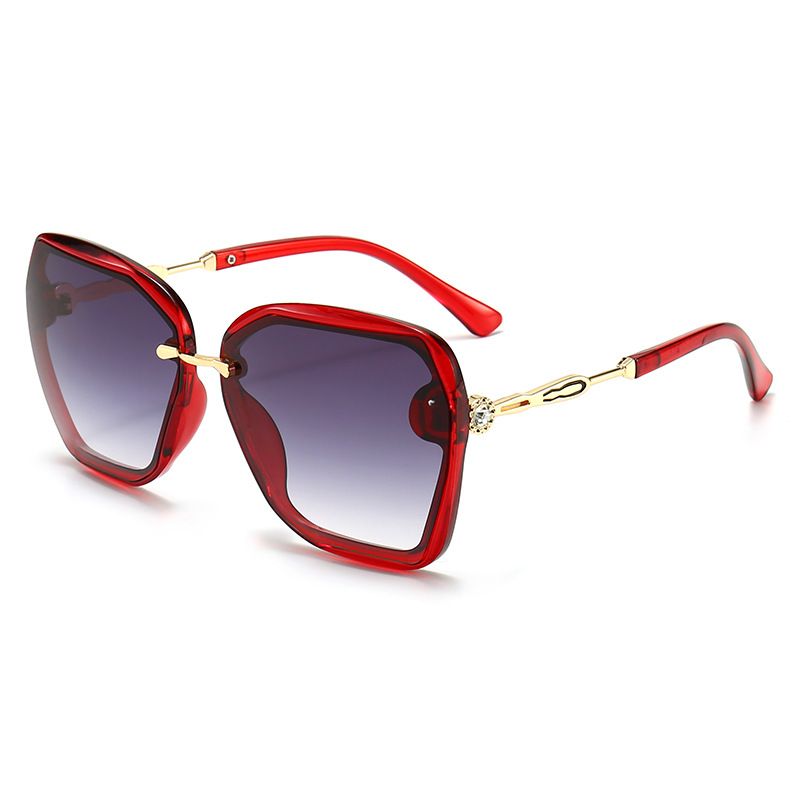 Nové dámské sluneční brýle od značky Fashion Big Frame, síťované červené, se stejnými tenkými slunečními brýlemi a brýlemi._voghion.com