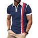 Polo d'été à manches courtes pour homme, imprimé à motifs simples, décontracté, rayé_voghion.com