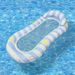 Aufblasbare Schwimmmatte mit gestreiften Gänseblümchen – Verdickter PVC-Pool-Schwimmreifen mit verstärktem Netz (umweltfreundlich, faltbar, 200 cm, für Strand/Pool)_voghion.com