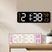 Modern LED Digital Alarm Clock – Large Display With Temperature, Date & Weekday, Adjustable Brightness, Wall/Tabletop_voghion.com