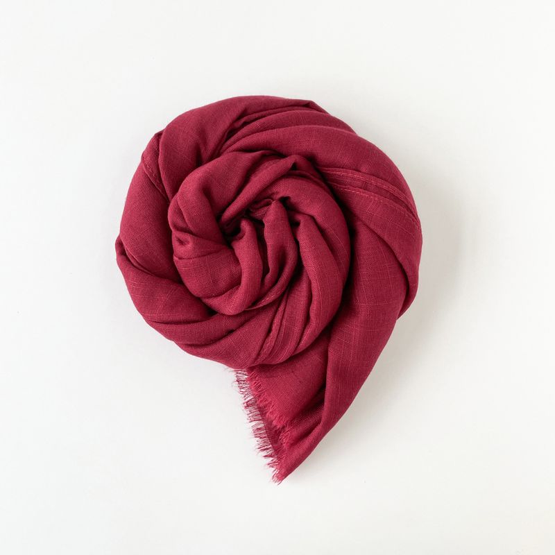 Foulard musulmano Sciarpa di cotone di bambù monocromatico Scialle di cammello da donna con nappa di capelli corti Foulard musulmano_voghion.com