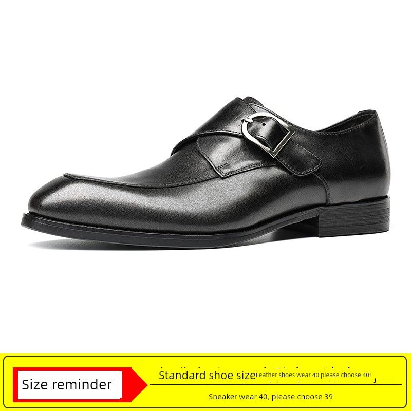 Italiaanse vierkante neus zakelijke gesp bruiloft bruidegom leren schoenen_voghion.com