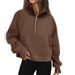 Women's Half-Zip Fleece Hoodie With Raglan Sleeves - Customizable Embroidery & Heat Transfer Options, Casual Streetwear, Loose Fit, Short Length_voghion.com