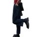 Ins kurze, hohe Taille, gerade Bein Jeans für Frauen im Herbst, vielseitig und schlank machend, locker, weites Bein, lange Hose_voghion.com