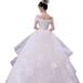 Robe de mariée élégante à épaules dénudées – Robe de bal princesse avec décolleté en cœur, longue traîne et silhouette fluide pour les mariées_voghion.com