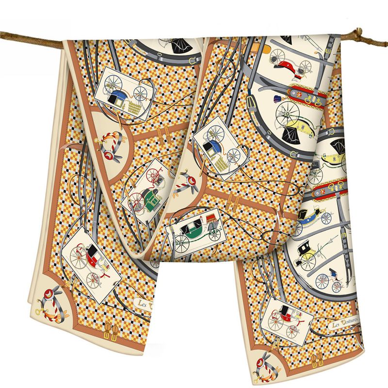 VOOTHOST 150cm*40cm Twill Silk Scarf Women Poncho Hand Rolled Graffiti Printed Long Scarves Wraps Bandana Big Shawl Hijabs Female Foulards VB185_voghion.com