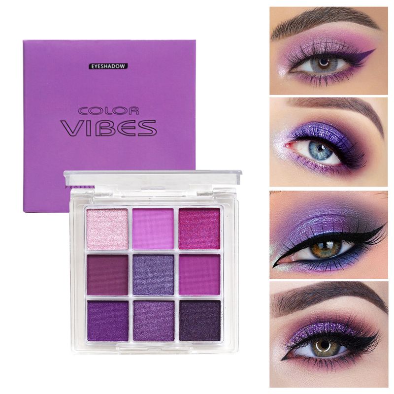Palette Dark Punk Smoky Neun Farben Schwarz Weiß Metallic Perle Matte Lidschatten Wasserdicht Schweiß Hohe Pigmentierung Make-Up_voghion.com