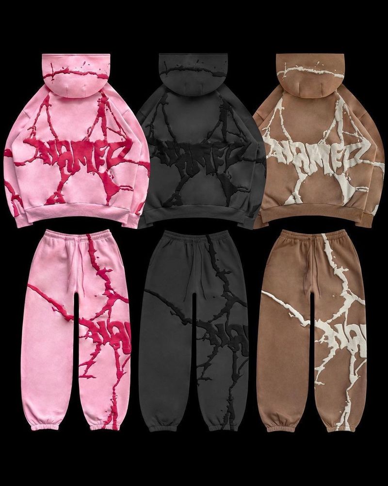 Spot 2024 New Retro Foaming Printed Hooded Sweatshirt Thickened Loose Boys Suit_voghion.com