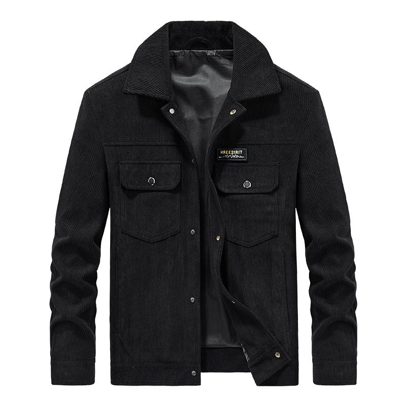 Herren Cord Herrenjacke Freizeitmantel Jugendstudent Revers Cargo-Top_voghion.com
