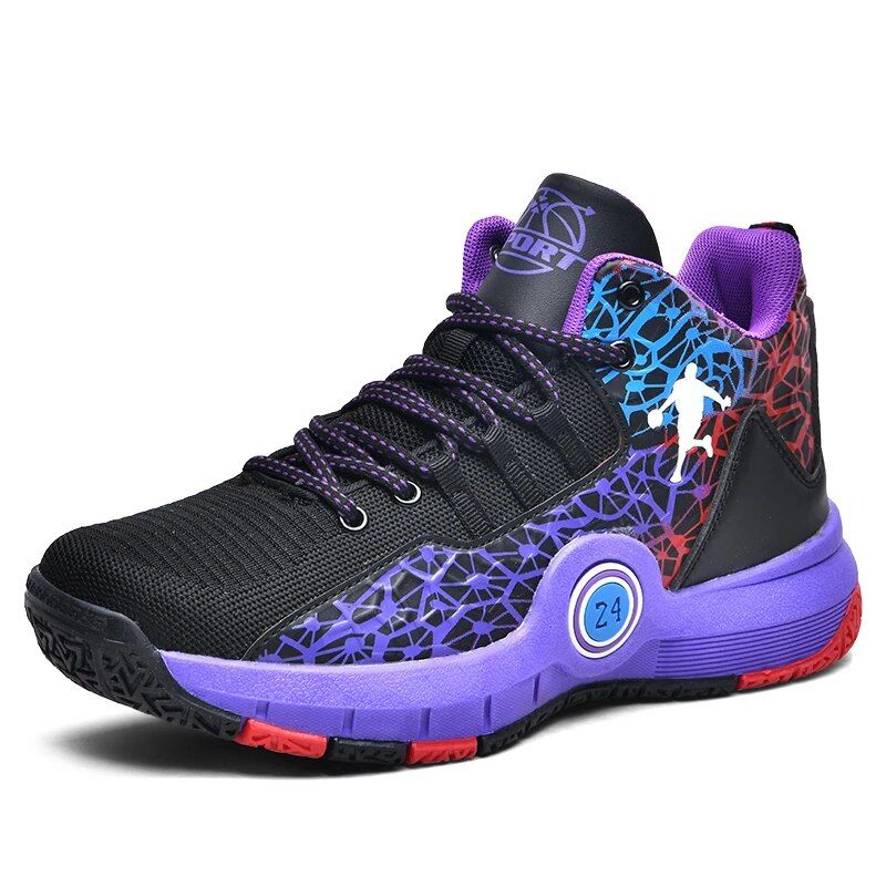High-top Men Women Non-Slip Knit Basketball Trainers Sneakers Outdoor Platform Athletic Shoes Boys Size 31-45_voghion.com