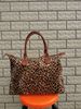 Street Ladies Weekend Travel Bag Furry Cow Leopard Print Short Distance Travel Bag_voghion.com