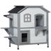 PawHut 2-story Cat House Outdoor, Weatherproof Wooden Cat Enclosure For Feral Cats With Escape Door, Openable Roof, Jumping Platforms, White_voghion.com