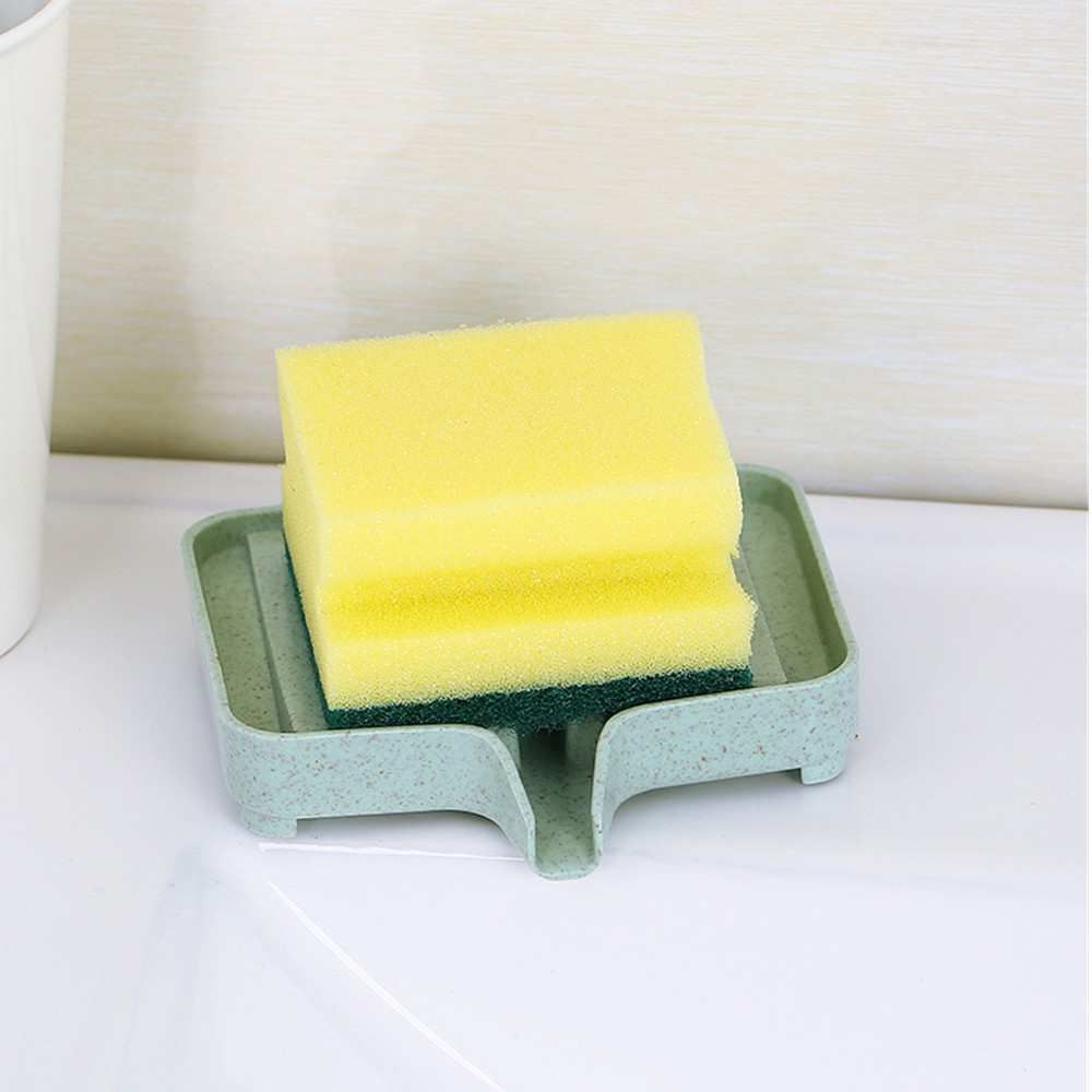 Conjunto de 4 peças: Suporte para esponja, organizador de palha de trigo em PP, escorredor de sabão, bandeja para sabonete, 1 peça de acessório para chuveiro, suporte para sabonete._voghion.com