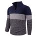 Men's Fashion Quarter-Zip Sweater – Oversized Pullover With Colorblock Design, Washed Texture & High Neck For Urban Layering_voghion.com