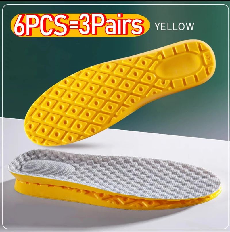1-3PAIRS Soft Latex Memory Foam Insoles Unisex Sport Running Foot Support Shoe Pad Orthopedic Feet Care Insert Elastic_voghion.com