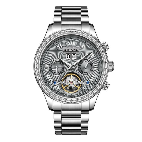 AILANG Luxury Tourbillon Wristwatch Luminous Waterproof Date Men Watch Stainless Steel Automatic Mechanical Men's Watches Reloj_voghion.com