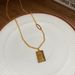 Simple Square Pendant Necklace Niche Fashion Light Luxury Collarbone Chain Versatile High-end Elegant Accessory_voghion.com