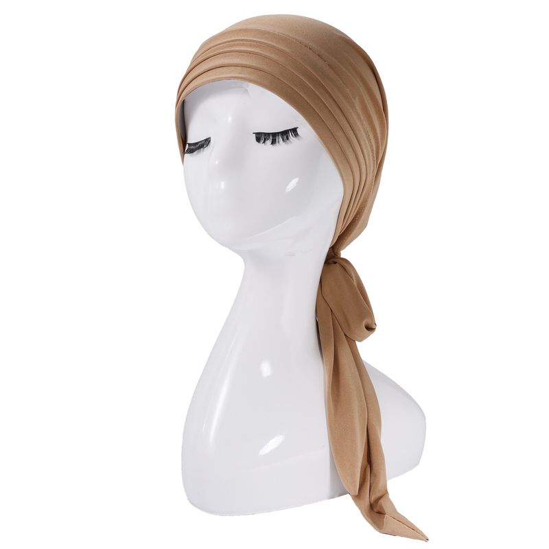 New Autumn And Winter Solid Color Velvet Four Bar Long Tail Headscarf Hat For Women_voghion.com