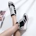 2025 New Wedge Casual Canvas For Women Side Link Lace-up Platform Shoes 8cm Height Increasing High Heels_voghion.com
