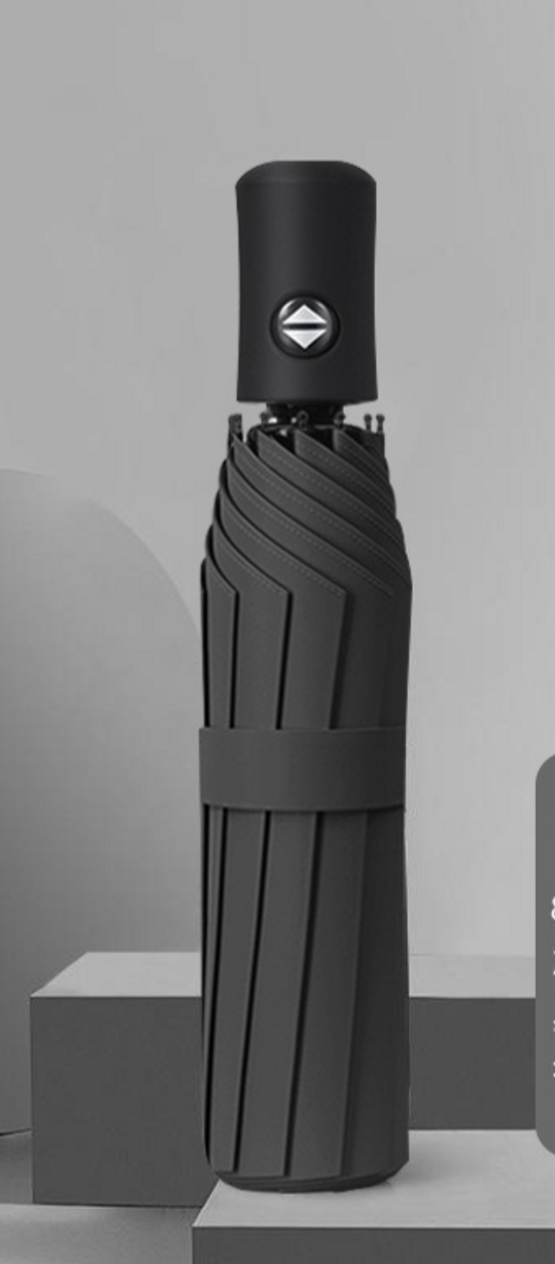 Fully Automatic 24 Ribs Large Size Dual-use Sunshade Black Coating Protection Men's Business Folding Sun Umbrella_voghion.com