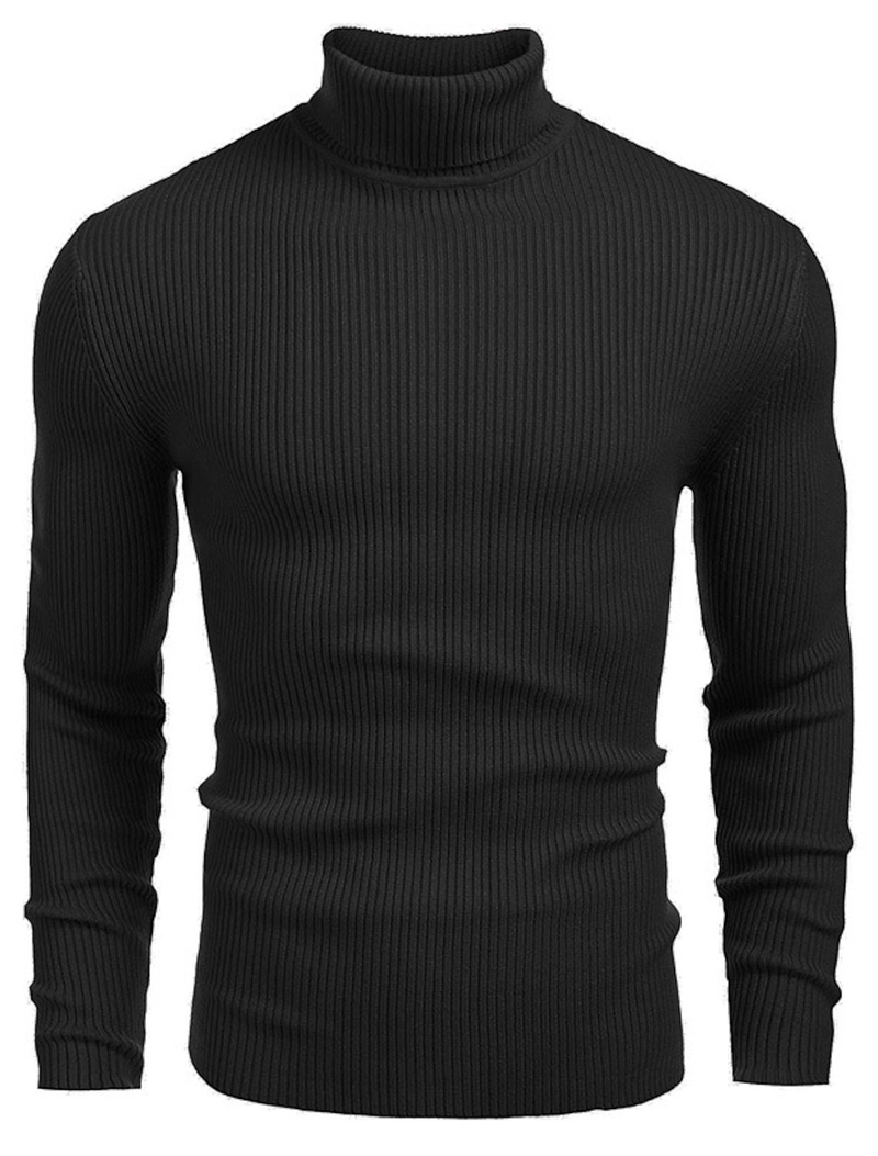 Herren Herbst und Winter Strickwaren Slim High Neck Langarm Strickwaren Herren Basic Base Shirt_voghion.com