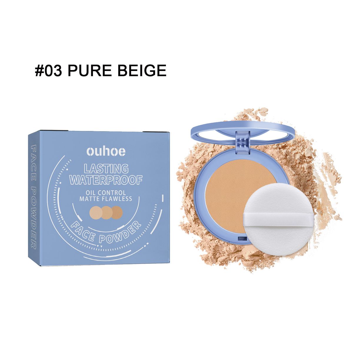 OUHOE Compact Flawless Long-lasting Non-cakey Touch-up Natural Lightweight Breathable Setting Powder_voghion.com