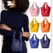 2025 New Litchi Texture Dopamine Colorful Basket Commuter Versatile Bucket Handheld Crossbody Bag For Women_voghion.com