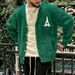 YWFG Soft Knit Cardigan Green Oversized Casual Sweater For Men & Women, Lightweight Long Sleeve Open Front Jacket, Chic Loungewear For Spring & Fall_voghion.com