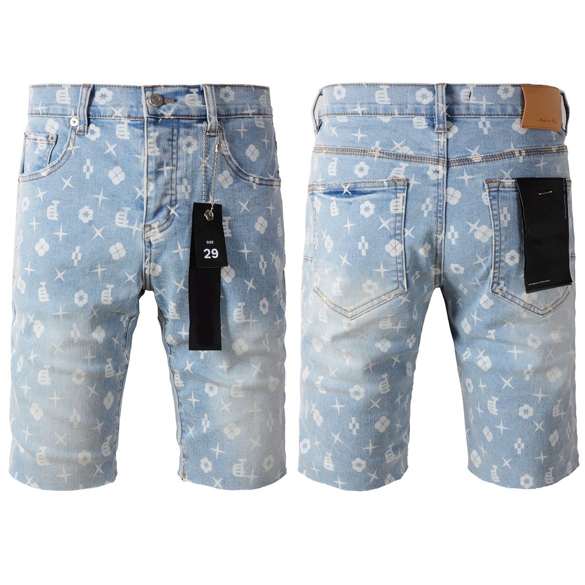 Versleten licht gewassen denim shorts - Casual streetwear jeans met hoge taille voor dames en heren (meerdere kleuren en maten beschikbaar)_voghion.com