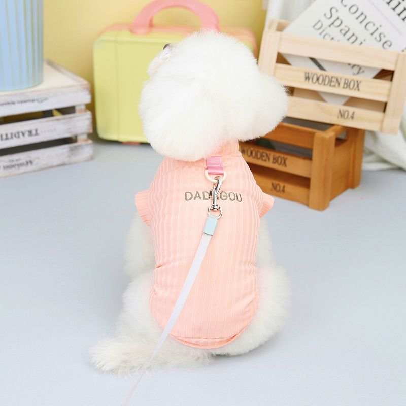 Pet traction buckle dog vest pet clothing, spring and summer new styles, 23 cool embroidered T_voghion.com