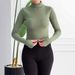 Essential Ribbed Knit Top – Slim Fit Round Neck Long Sleeve Tee (Stretch Polyester, Wrinkle-Resistant, Versatile Layering Piece For Women, XS-3XL)_voghion.com