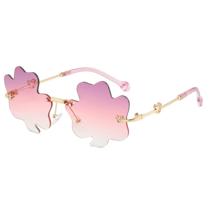 Children's Fashion Sunglasses For Boys And Girls Baby Four Leaf Clover Glasses Sunglasses Trendy Internet Celebrity Street Shooting Sunglasses_voghion.com