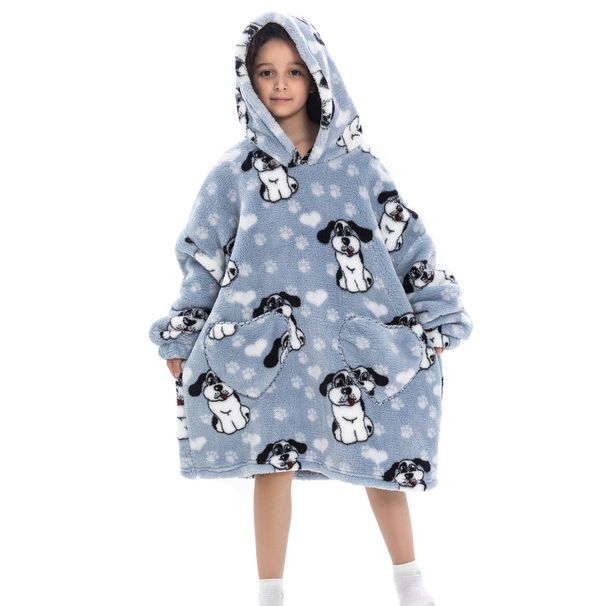 Wearable Delightful Large Blanket Sweatshirt For Kids Soft Warm Cozy Fabric Illustrations Fun With_voghion.com