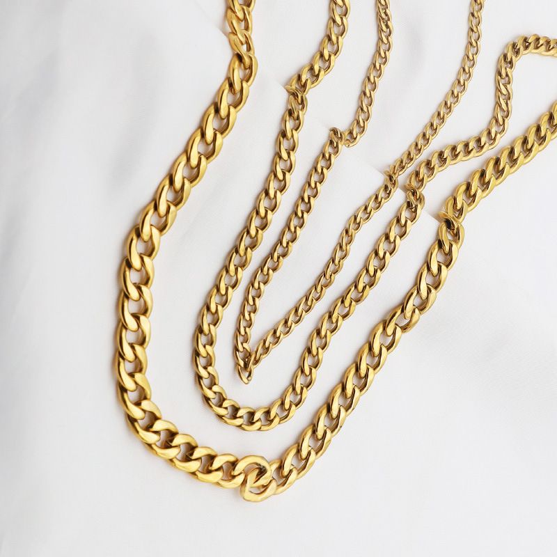 Stainless Steel Cuban For Men And Women Trendy Non-Fading NK Thick Dia Chain Hip-Hop Necklace Jewelry_voghion.com
