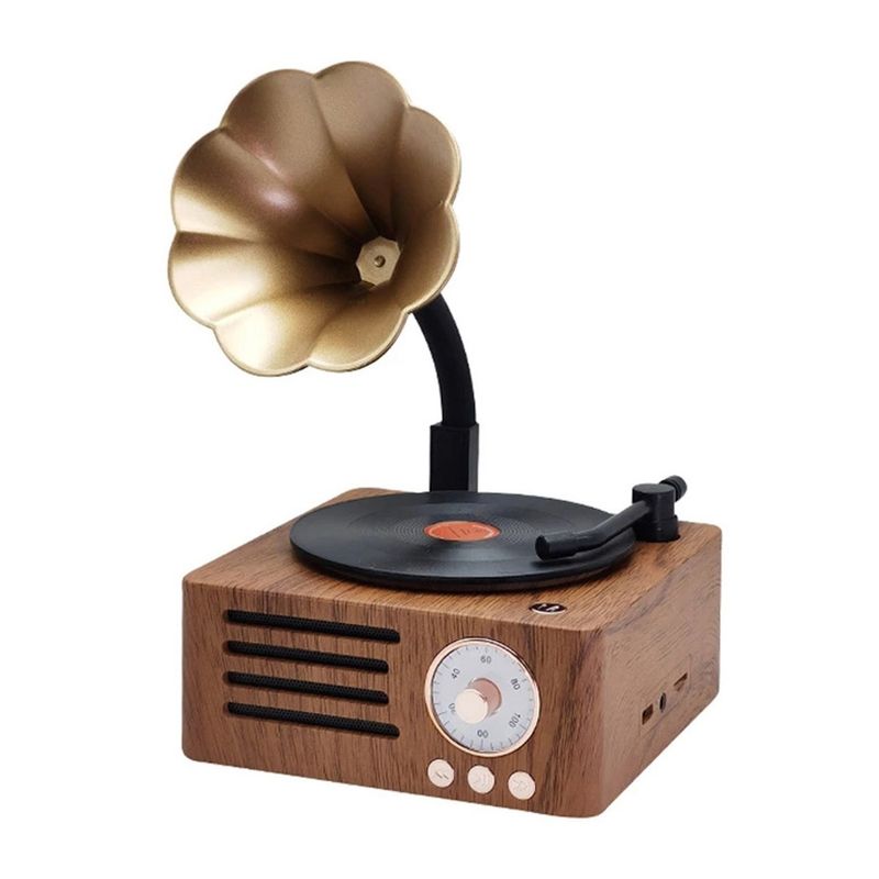 T15 Vinyl Atomic Bluetooth Retro Wireless Audio Desktop Speaker_voghion.com