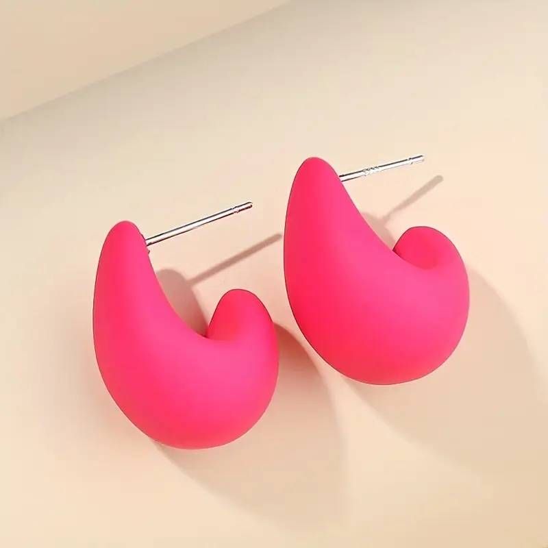 A stylish gift for women's everyday casual candy-colored drops designed with simple acrylic stud earrings_voghion.com