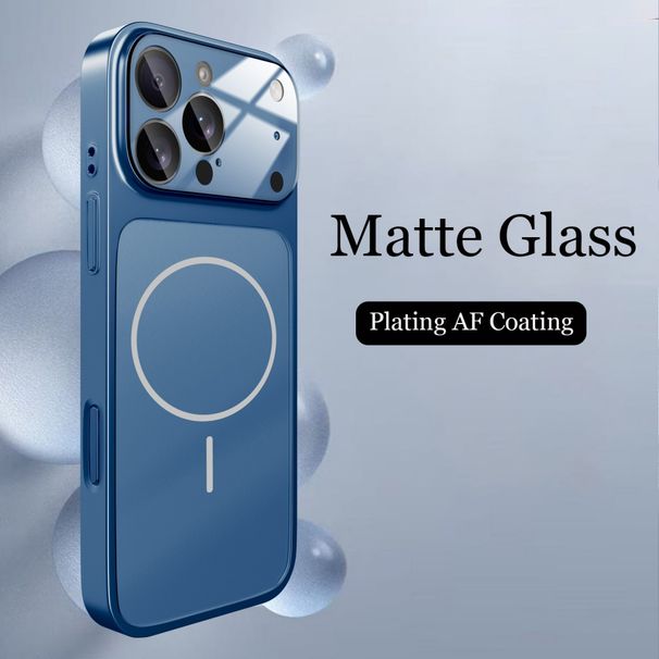 Glass Nano Matte Case For IPhone 17 Air 16 15 14 13 Pro Max 17Pro Magnetic For Magsafe Wireless Charging Armor Funda_voghion.com